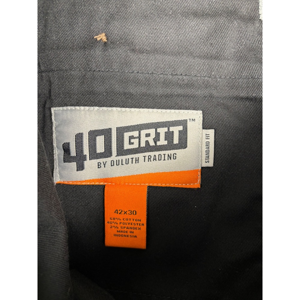Duluth Trading 40 Grit Standard‎ Fit Chino Pants 42x30 Gray Workwear - Picture 3 of 9
